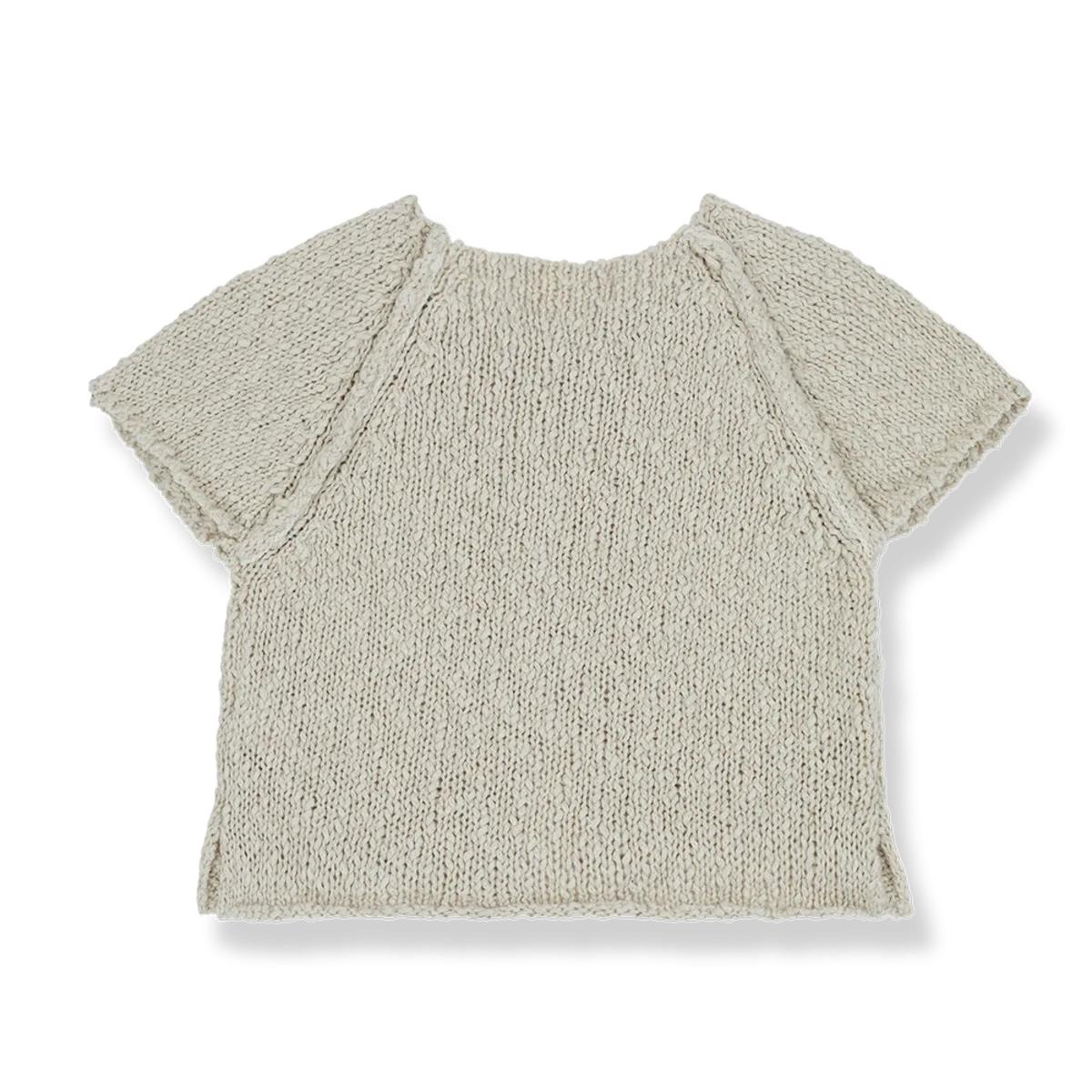 1  In The Family - Knit Cotton   Linen Cap Sleeve Cardigan - Natural