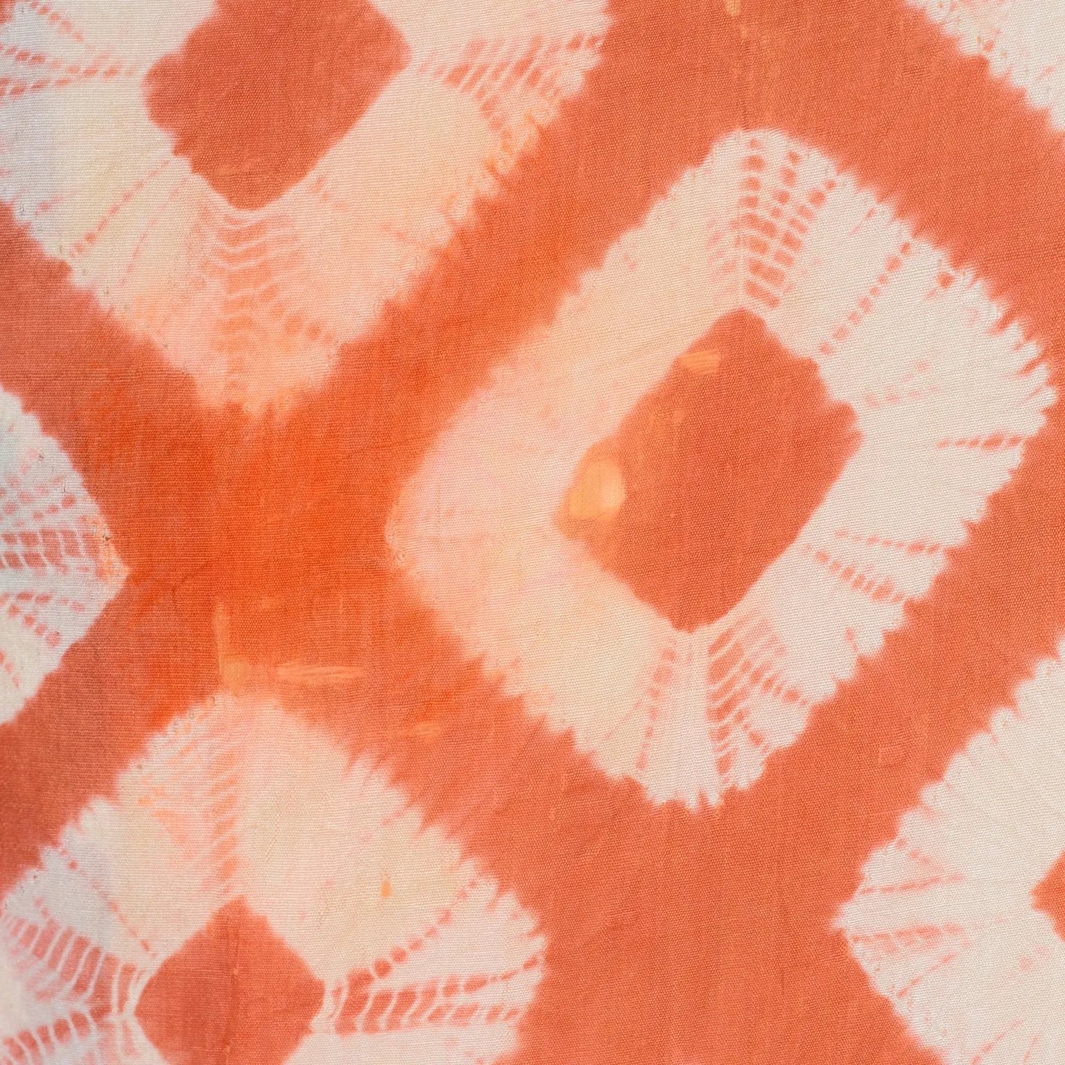 1930s Hand Dyed Orange Kimono Japanese Shibori Silk Robe