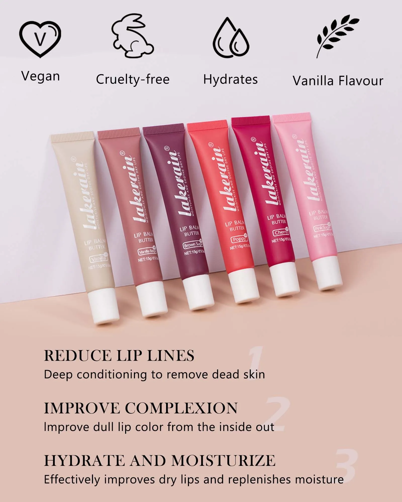 2 Color Glossy Lip Butter Balm, Moisturizing Lip Gloss Butter Non Sticky High Shiny Finish Lip Glow Oil, Natural Plumping Lip Tint Lip Care & Repair Lip Mask for Soft & Smooth & Protect Dry Lip- 04 05