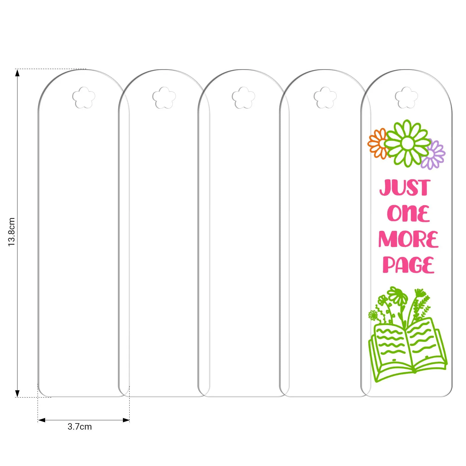 Acrylic Bookmark Blanks( 10PCS/set)