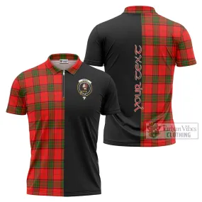 Adair Tartan Zipper Polo Shirt with Family Crest and Half Of Me Style