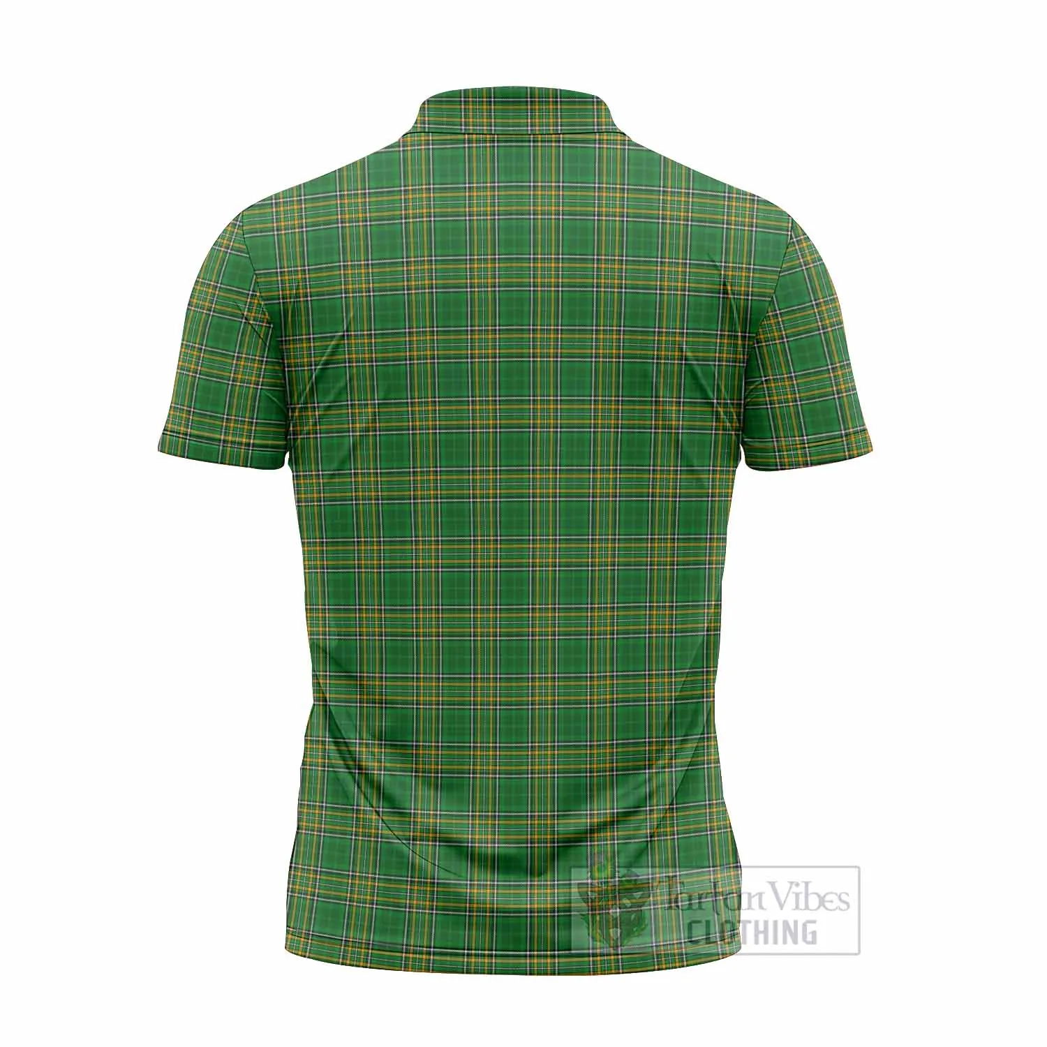 Agar Irish Clan Tartan Zipper Polo Shirt with Coat of Arms