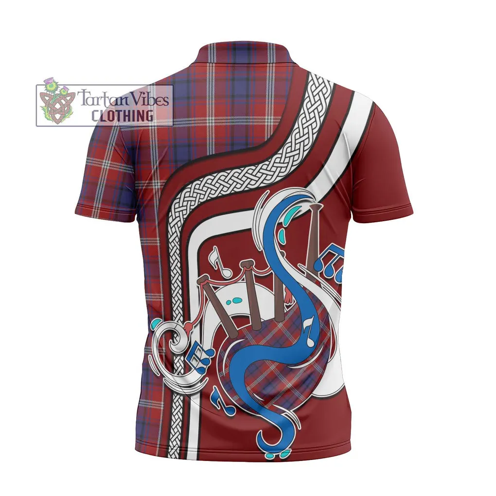 Ainslie Tartan Zipper Polo Shirt with Epic Bagpipe Style