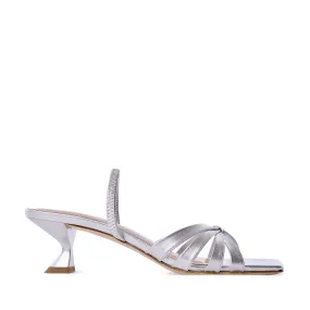 Amaya Silver Metallic Leather Sandals