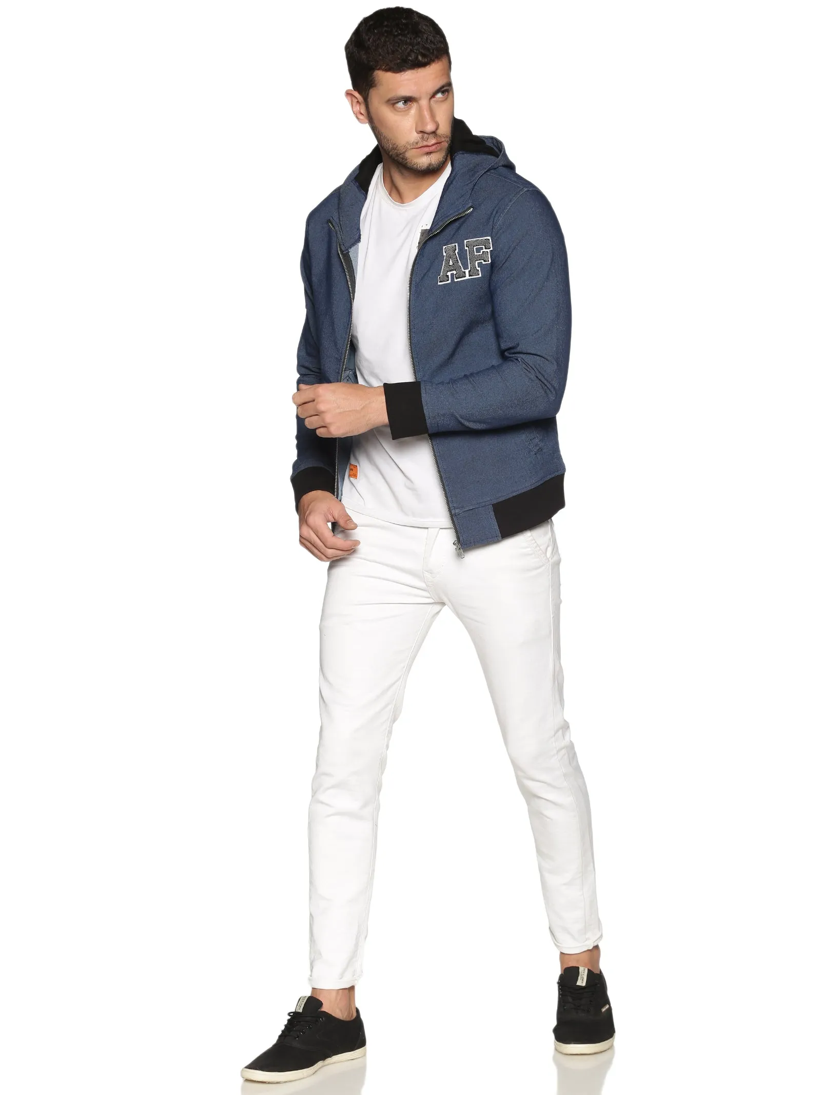 Arctic Fox Men Denim Blue sweatshirts with Integrated Mask & Hoodies