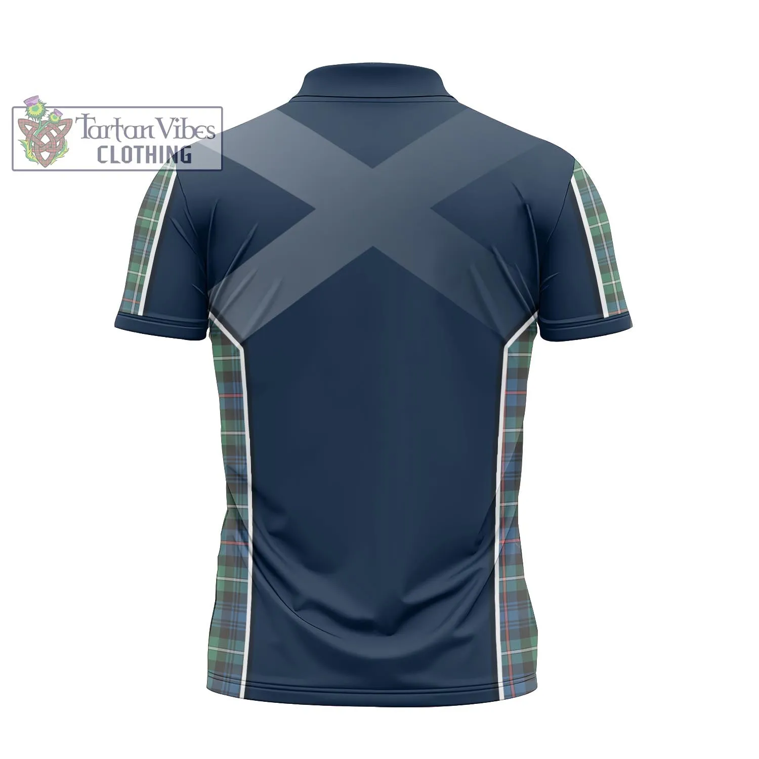 Baillie Ancient Tartan Zipper Polo Shirt with Family Crest and Scottish Thistle Vibes Sport Style