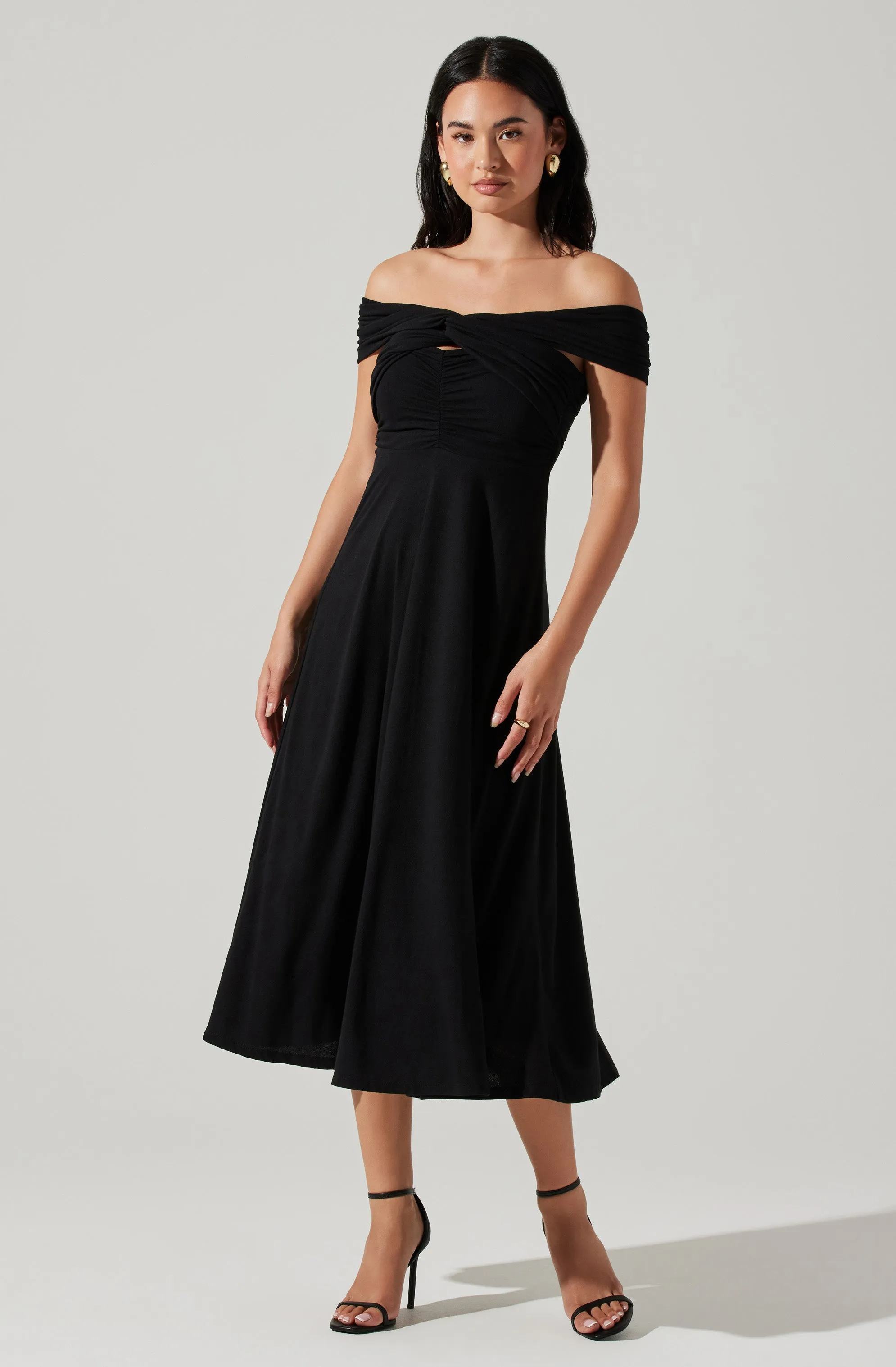 Balto Off Shoulder Midi Dress