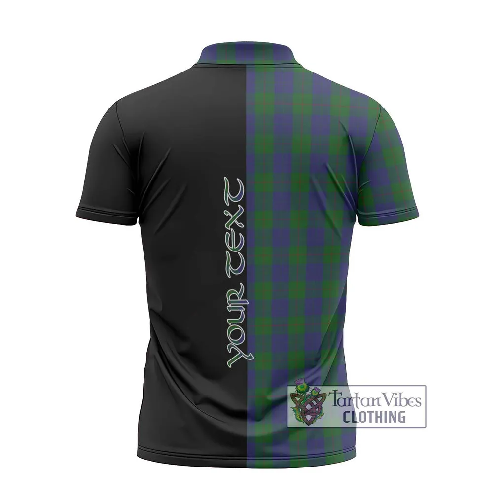 Barclay Tartan Zipper Polo Shirt with Family Crest and Half Of Me Style