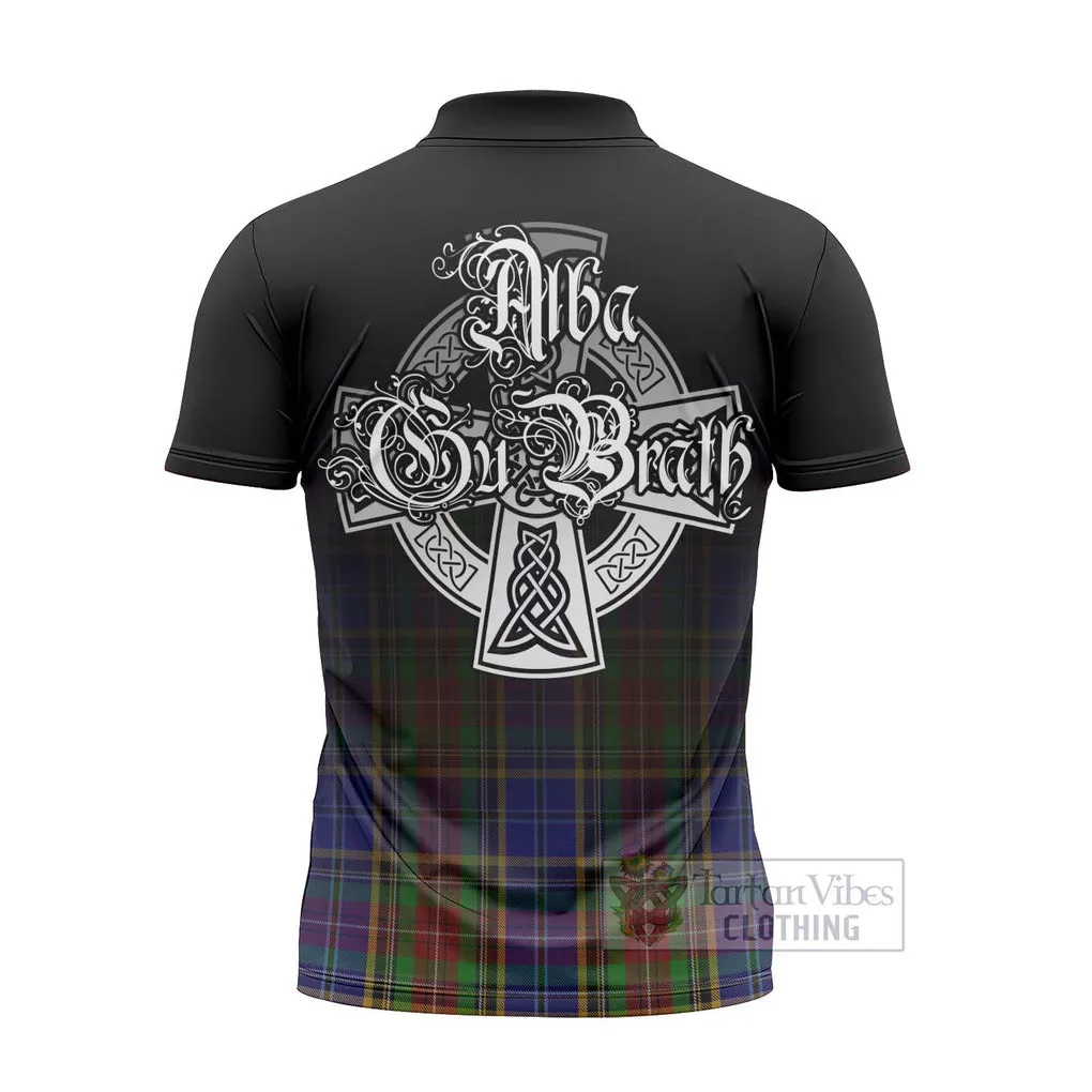 Beattie (Beatty) Tartan Zipper Polo Shirt Featuring Alba Gu Brath Family Crest Celtic Inspired