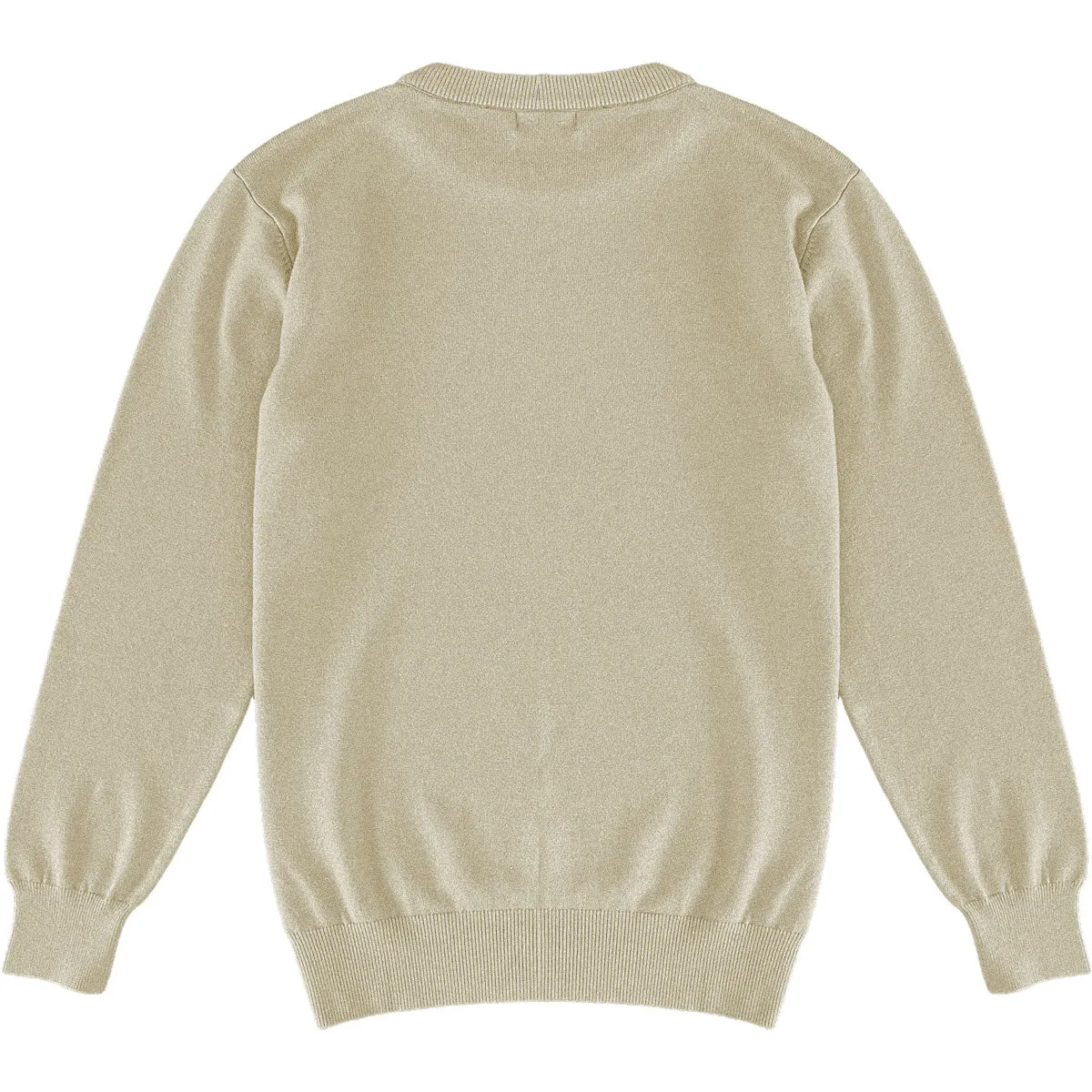 Beige Oatmeal Mens Knit Classic Crew Neck Sweater