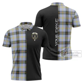 Bell Tartan Zipper Polo Shirt with Family Crest and Half Of Me Style