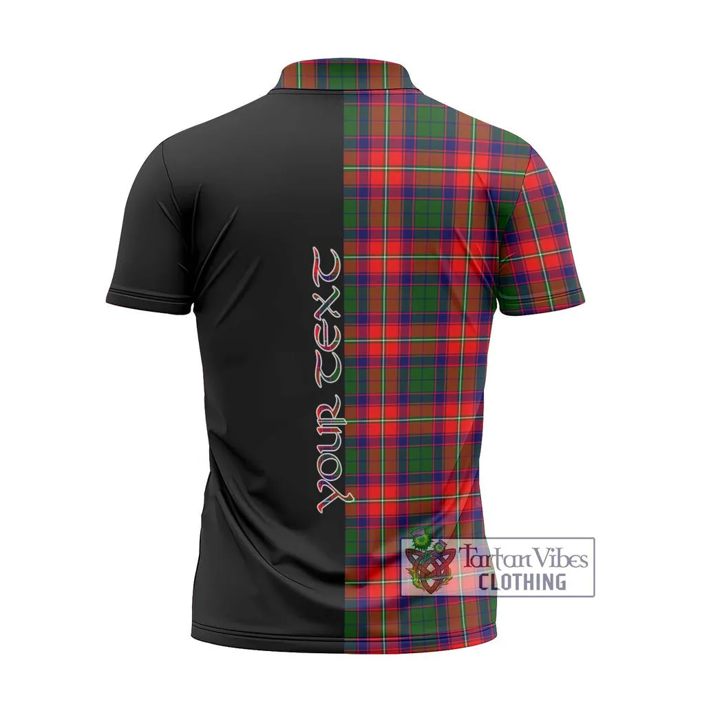 Belshes Tartan Zipper Polo Shirt with Family Crest and Half Of Me Style