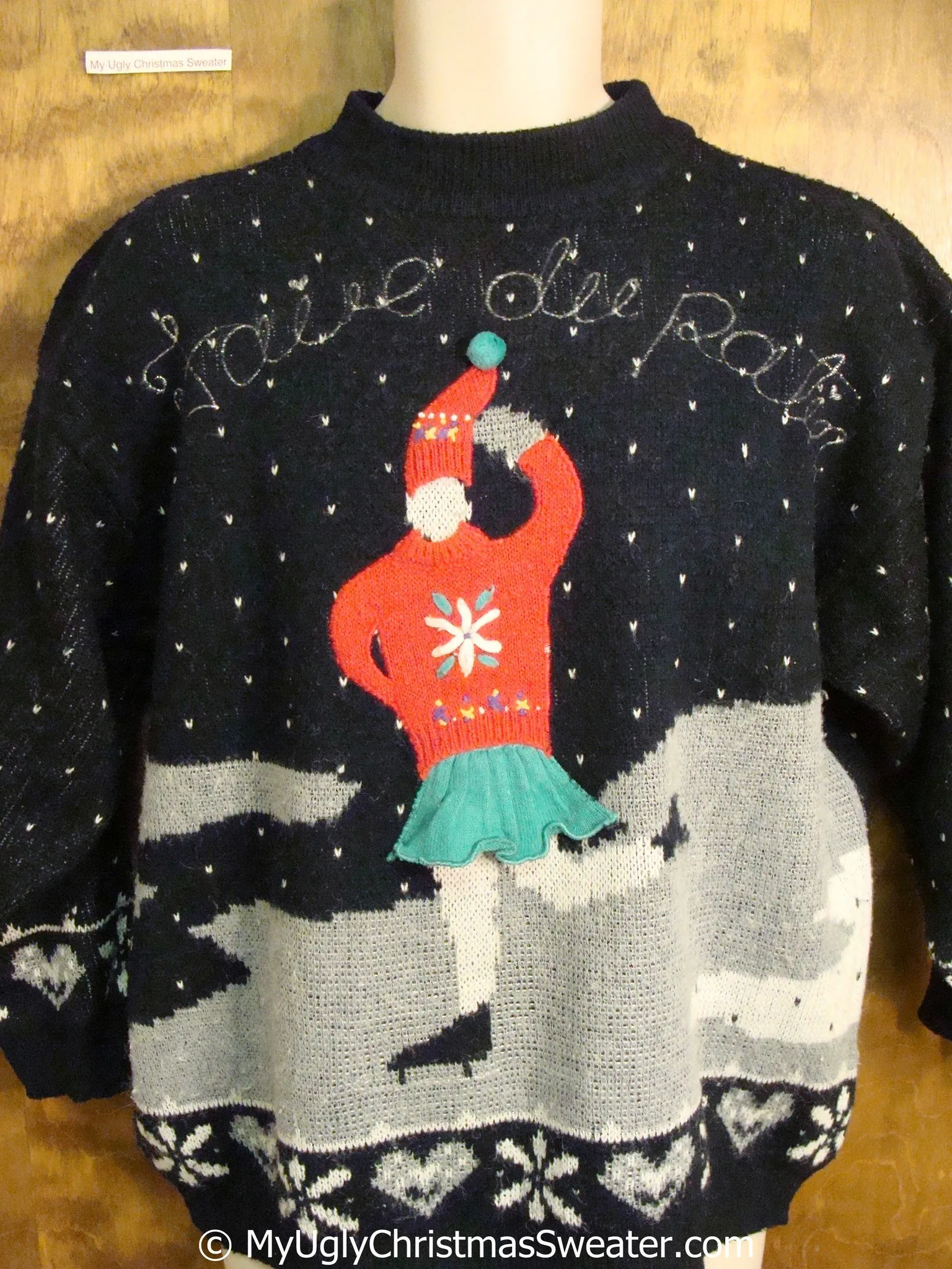 Best 80s Ice Skater Festive Christmas Sweater