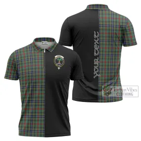 Bisset Tartan Zipper Polo Shirt with Family Crest and Half Of Me Style