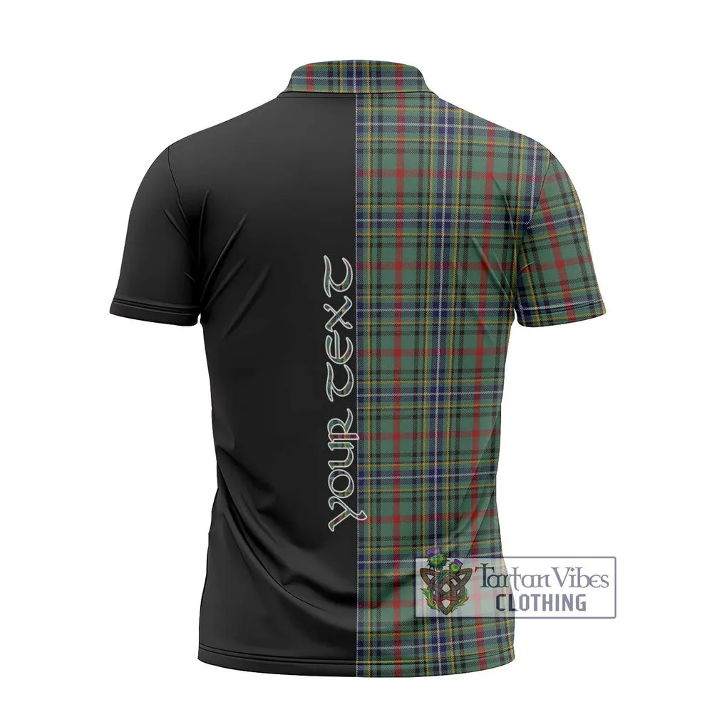 Bisset Tartan Zipper Polo Shirt with Family Crest and Half Of Me Style