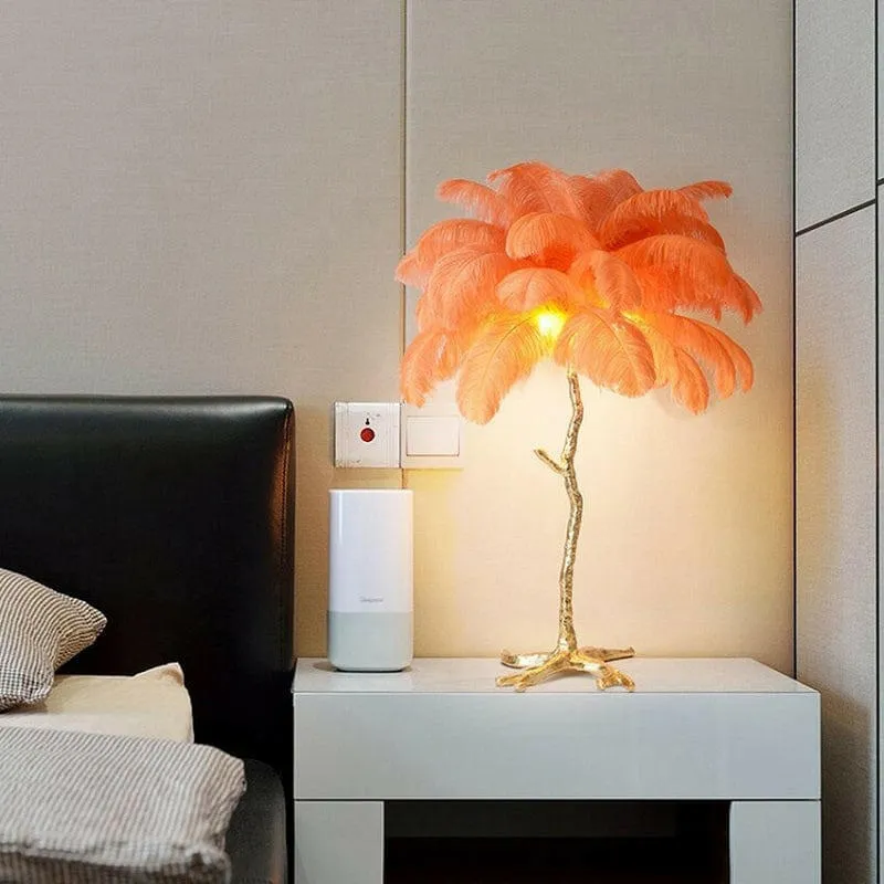 Bjorn - Luxury Ostrich Feather Table Lamp Nordic Modern