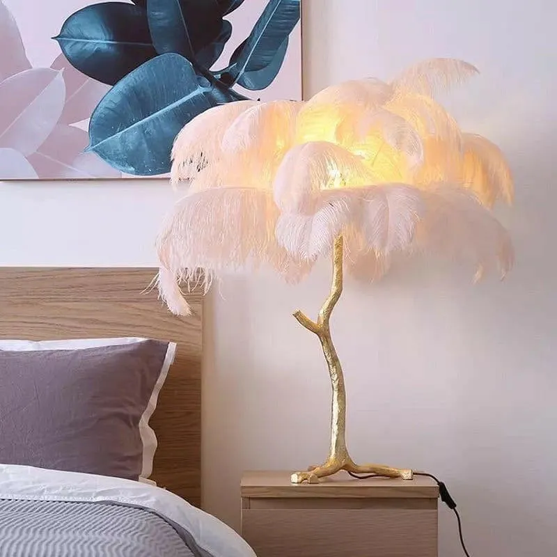 Bjorn - Luxury Ostrich Feather Table Lamp Nordic Modern