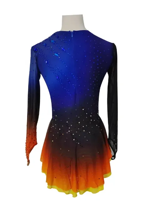 Blue To Orange Ombre Competition Skating Dress BSU121123 MEDIUM - STOCK