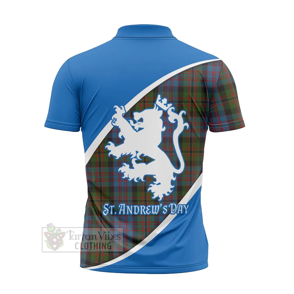 Bowie Family Crest Tartan Zipper Polo Shirt Celebrate Saint Andrew's Day in Style