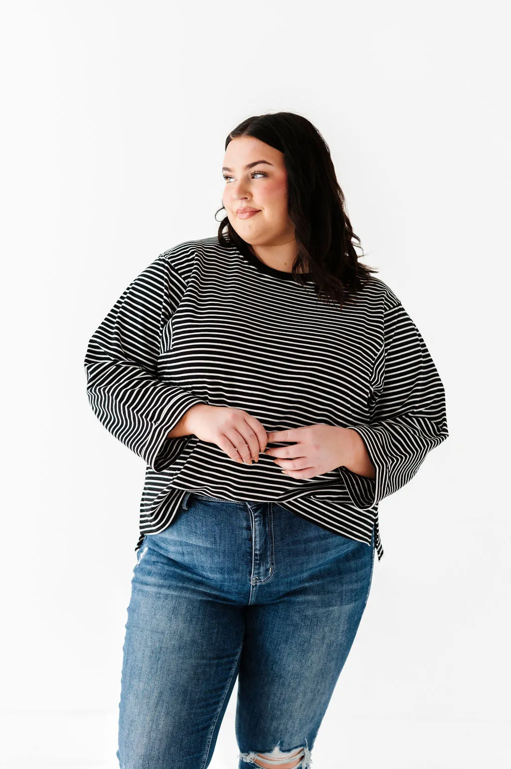 Case Striped Top in Black