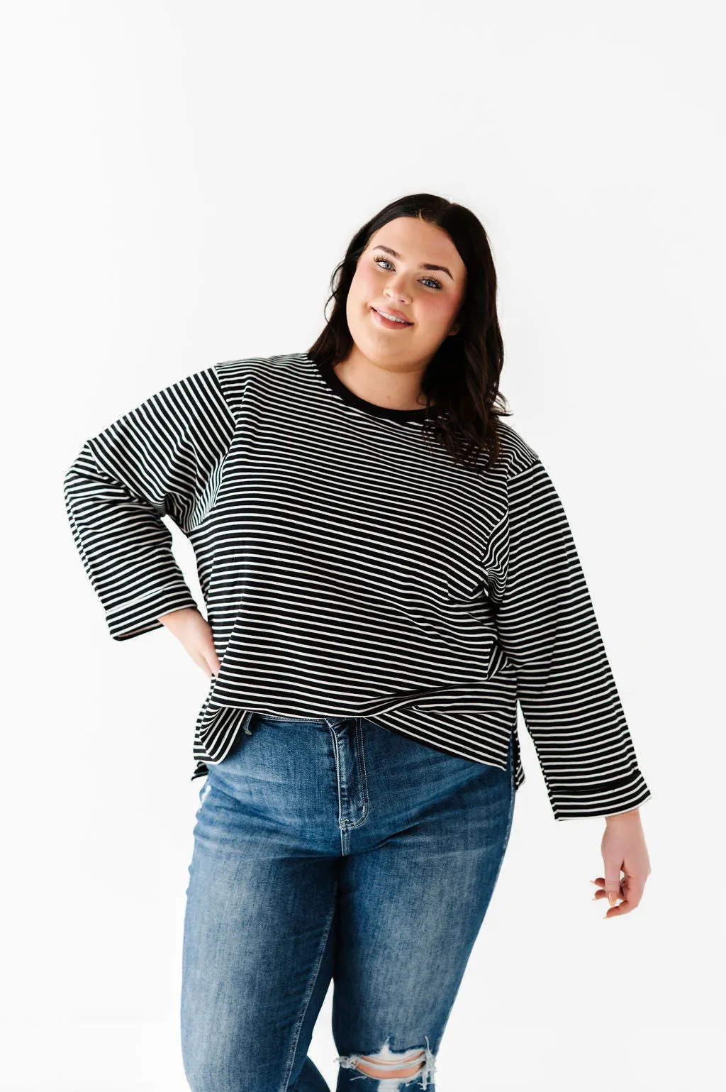 Case Striped Top in Black