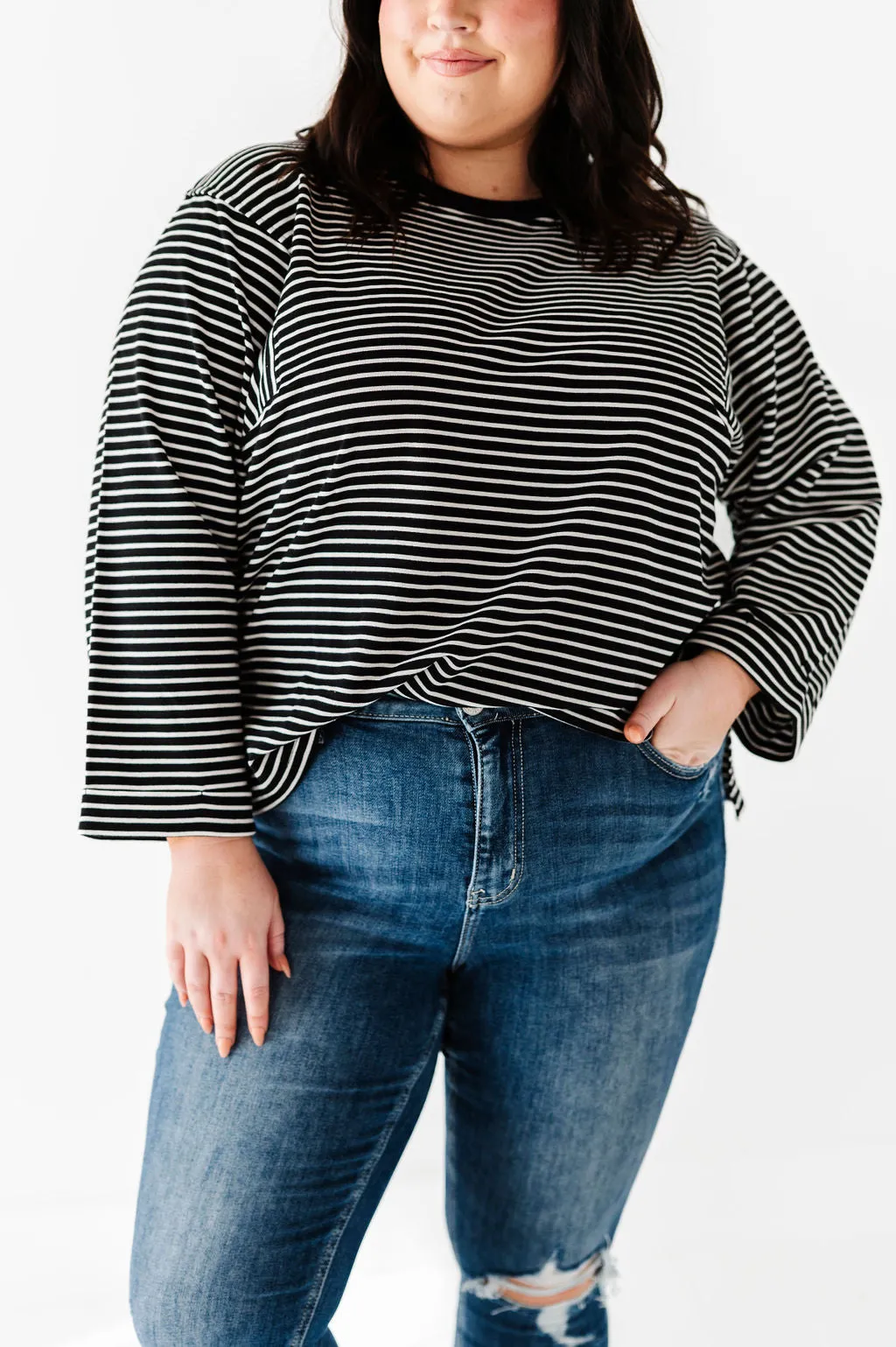 Case Striped Top in Black