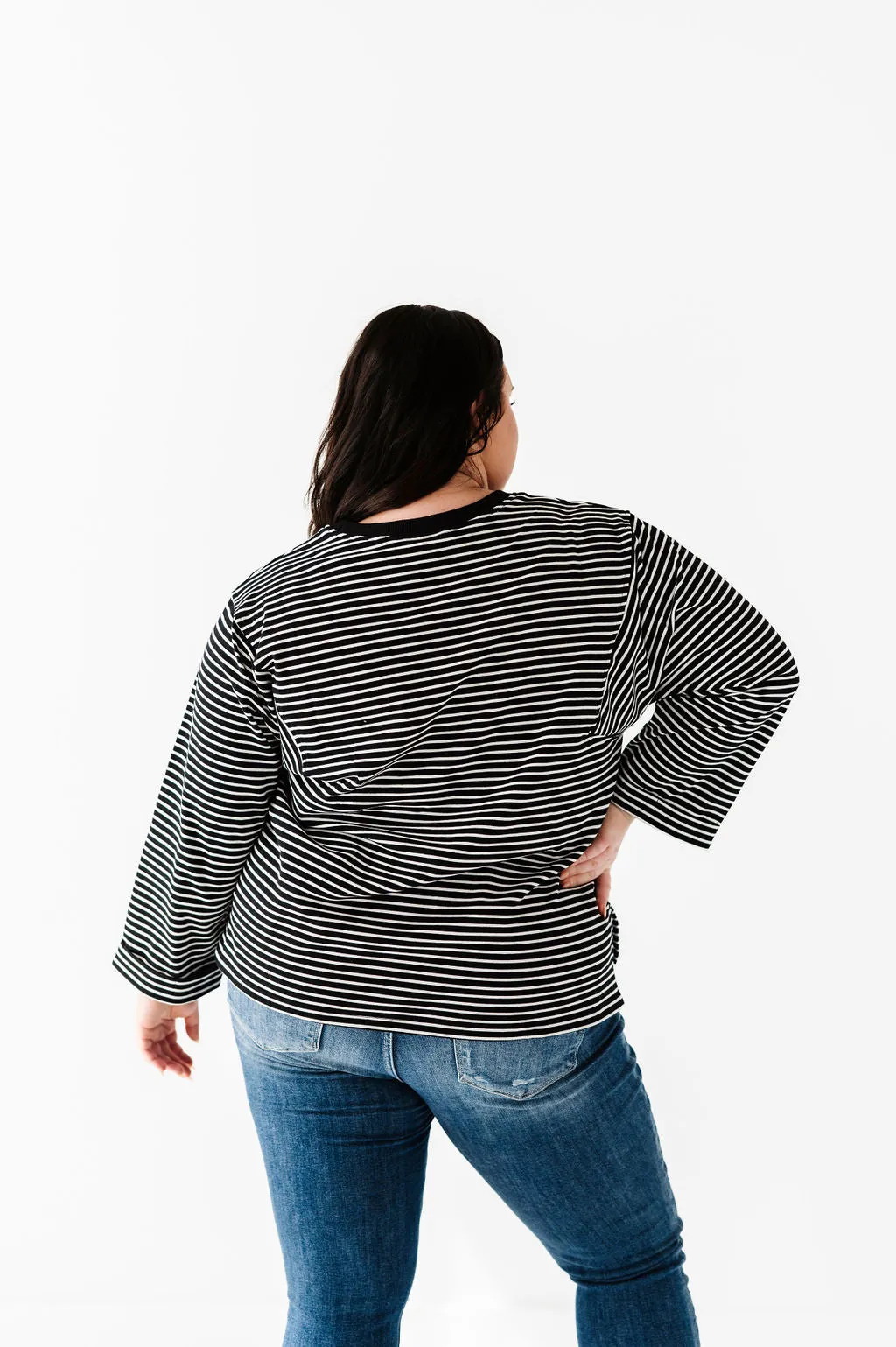 Case Striped Top in Black