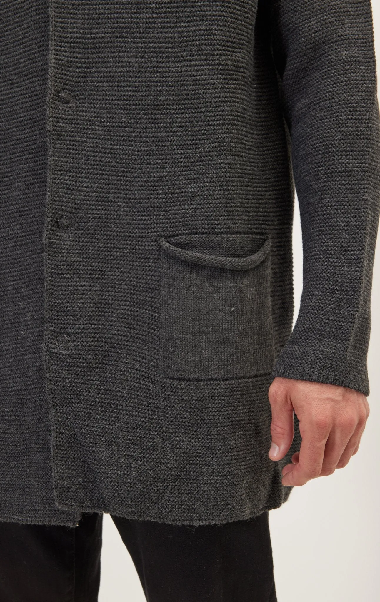 Classic Minimalist Shawl Cardigan - Anthracite