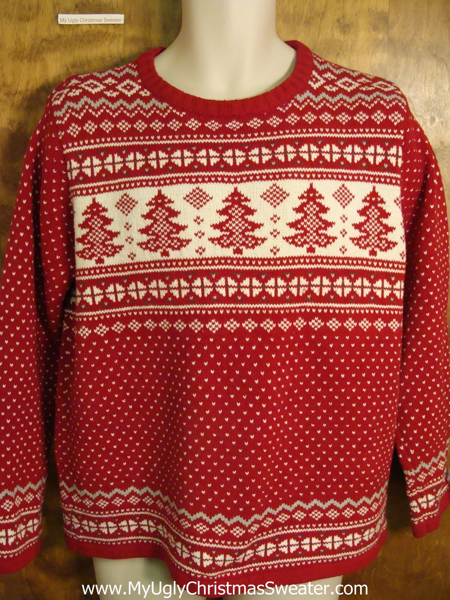 Classic Nordic Style Red Ugly Christmas Jumper