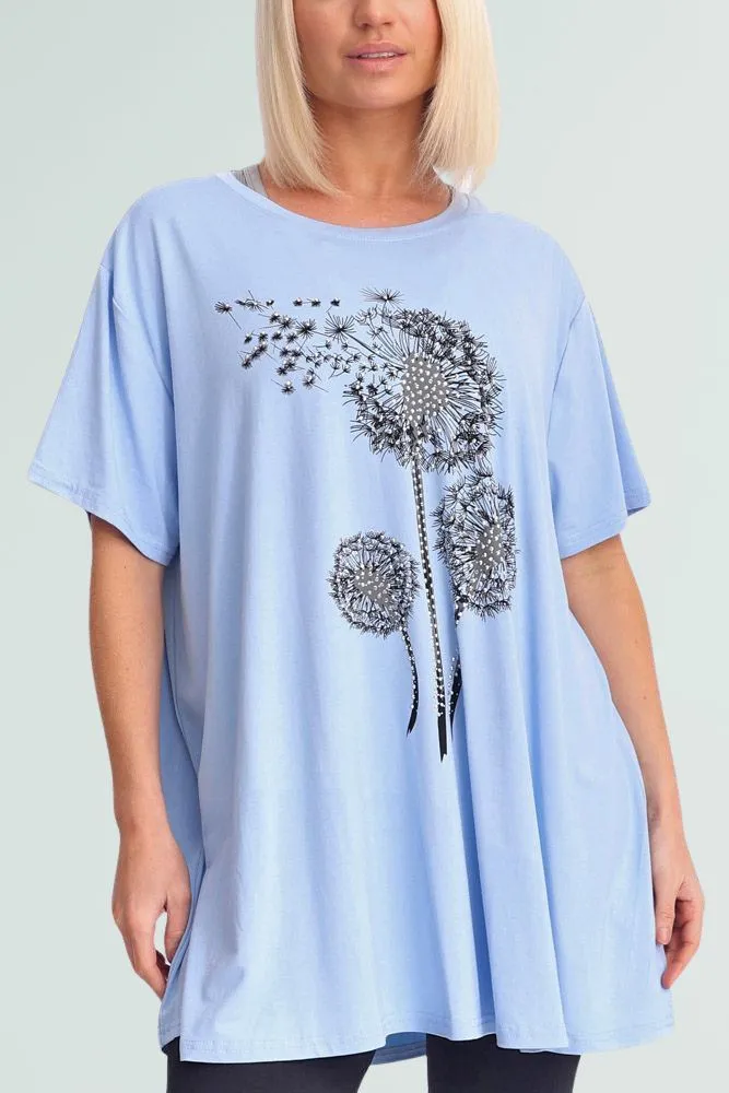 Dandelion Flower Print  Top