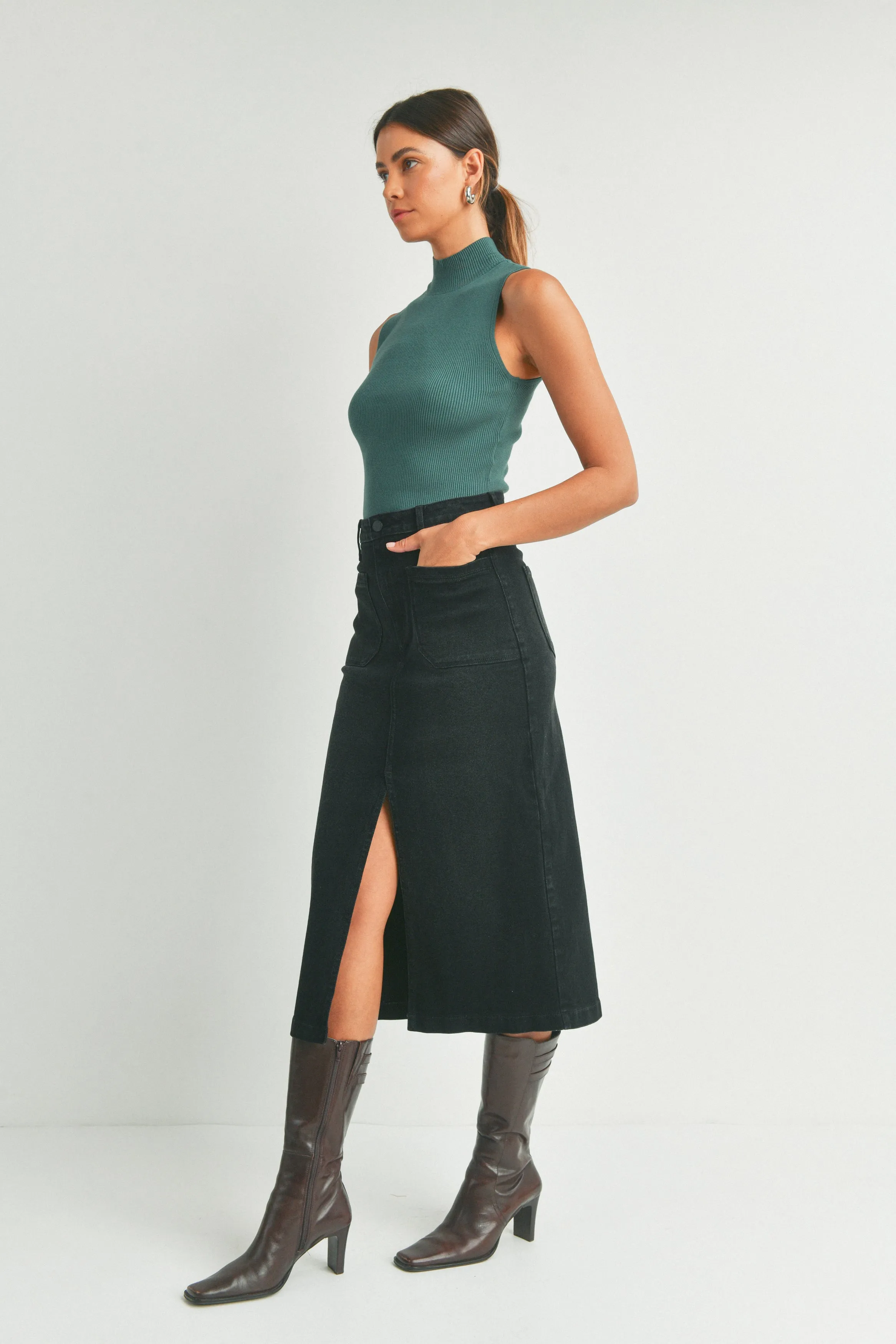 Day To Night Utility Pocket Midi Skirt