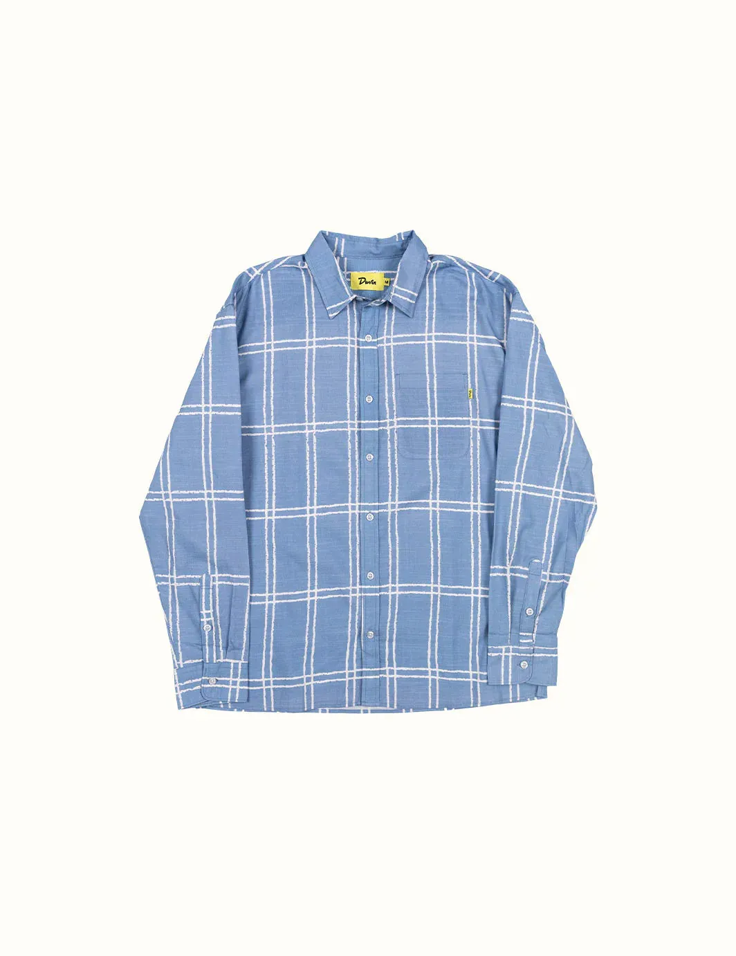 Duvin Design Company Grid Long Sleeve Buttonup - BLUE