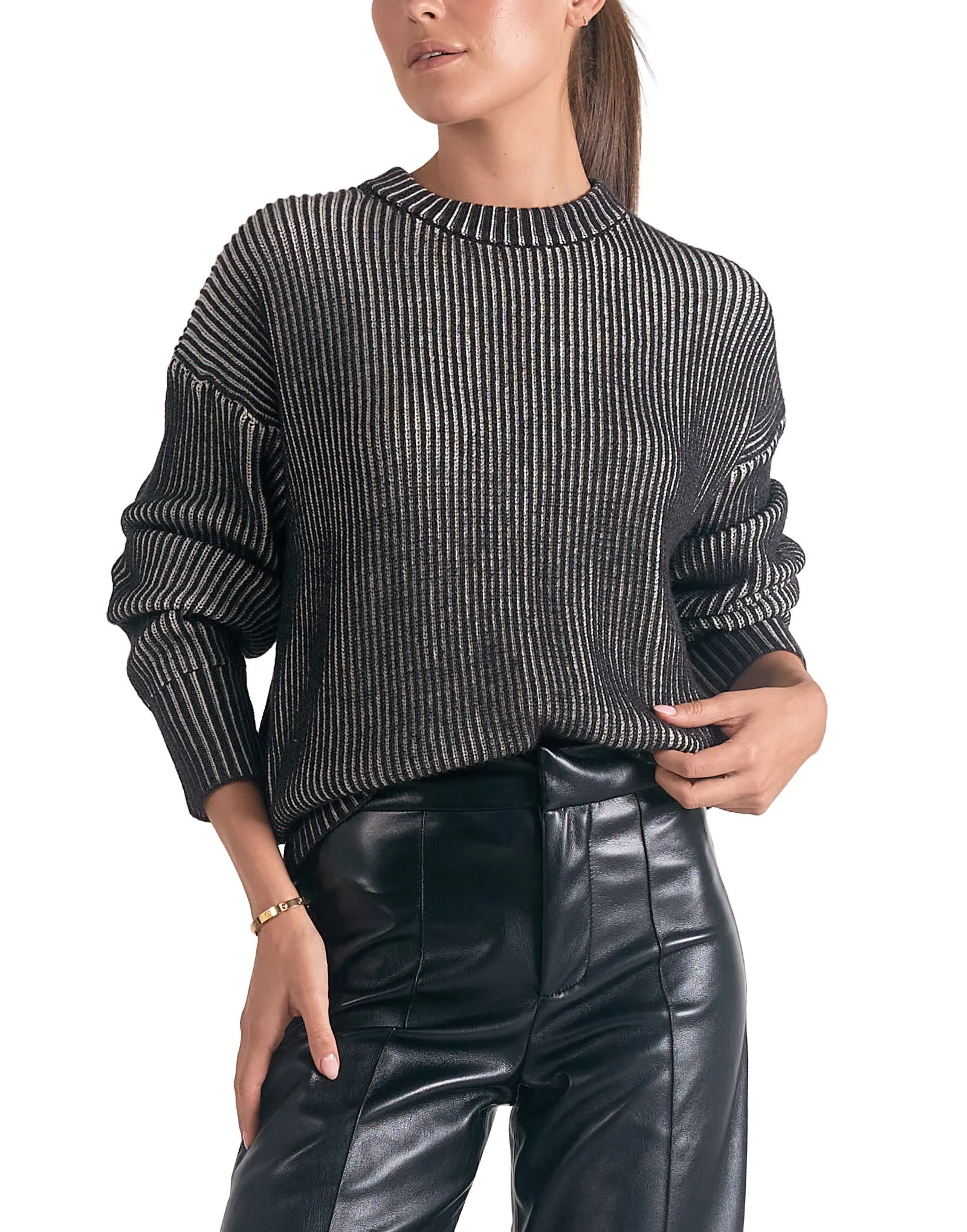 Elan Rib Ombre Crewneck Sweater