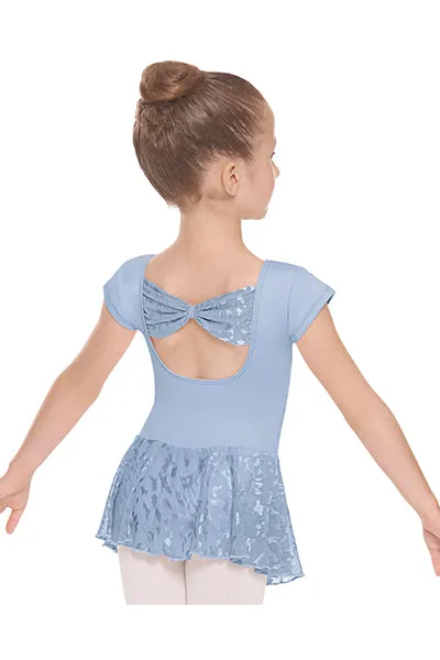 Eurotard 78285 Girls Impression Mesh Bow Back Short Sleeve Dance Dress