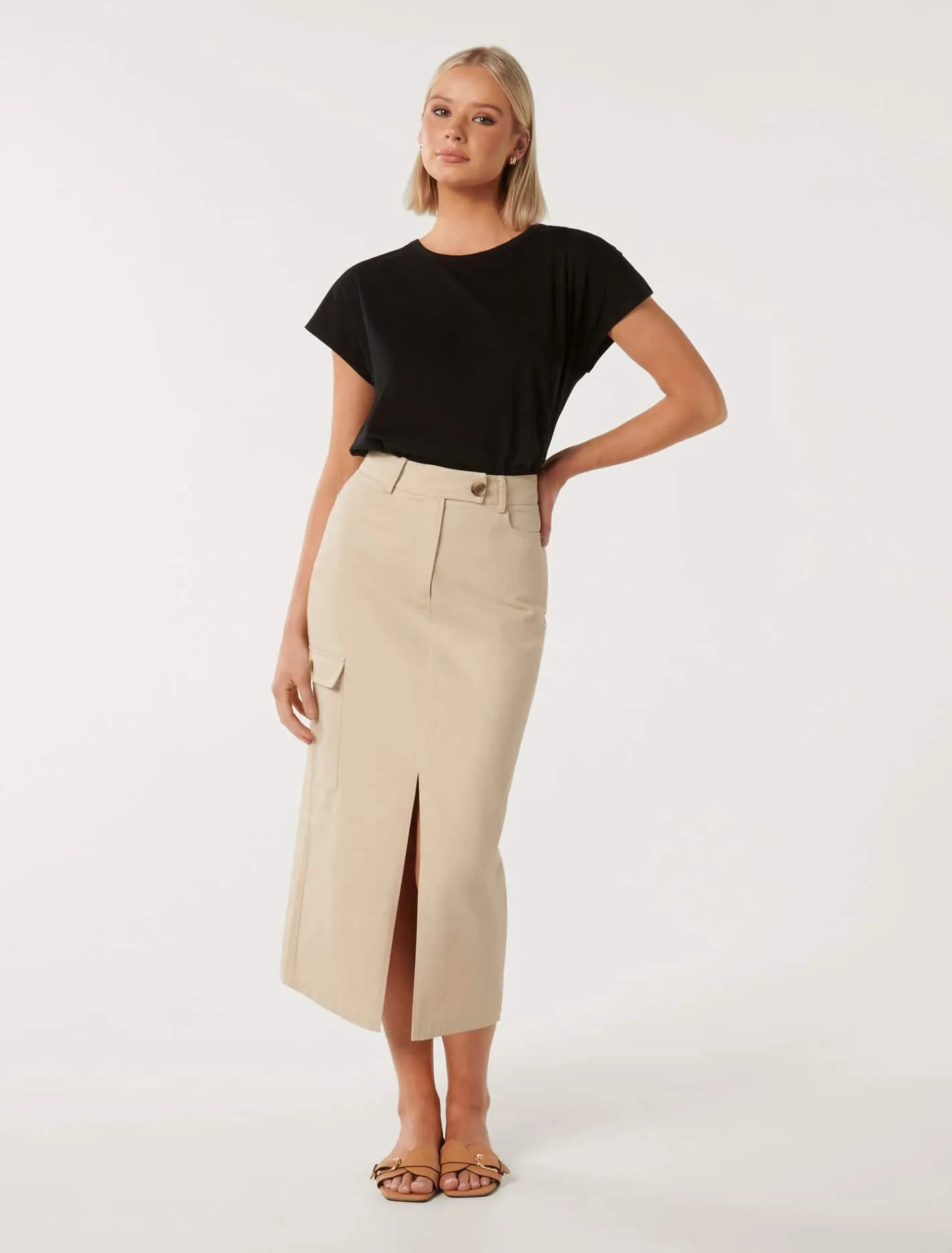 Evelyn Split Midi Skirt