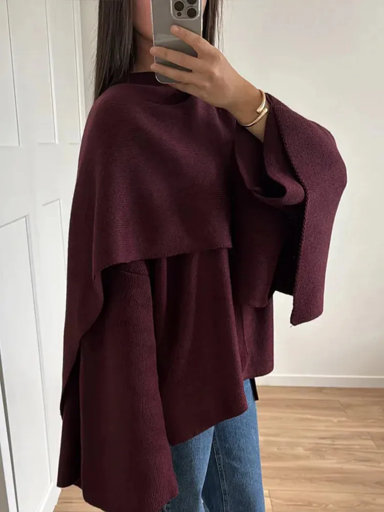 Fashionkova Christmas Gift Outfit  Fashion Burgundy Lapel High Waist Long Woolen Jacket Elegant Solid Color Full Sleeves Overcoat New Woman High Street Outerwear