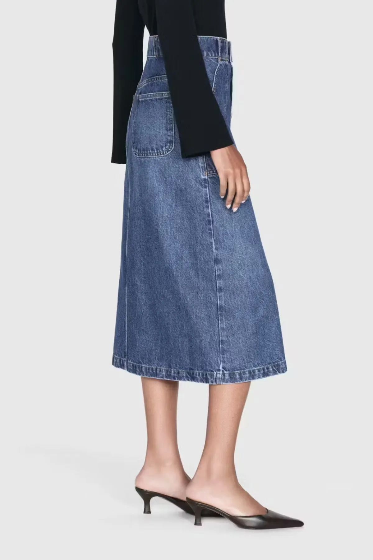 Frame Denim Modern Pocket Midi Skirt - October