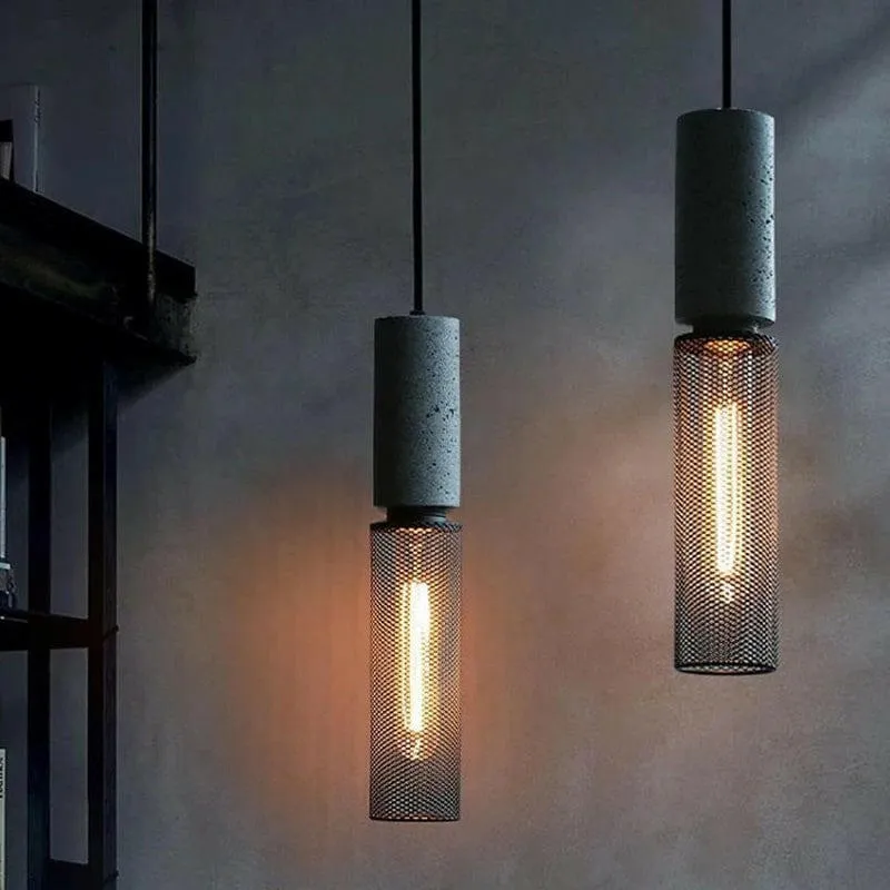 Gerd - Industrial Style Nordic Iron Net Cement Pendant Lamp