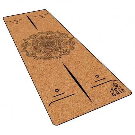 Grip Cork 24 Inches X 72 Inches, 7MM Thickness, Mandala Design Yoga Mats For Men & Women With Carry Strap & Bag.