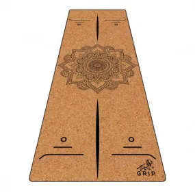 Grip Cork 24 Inches X 72 Inches, 7MM Thickness, Mandala Design Yoga Mats For Men & Women With Carry Strap & Bag.