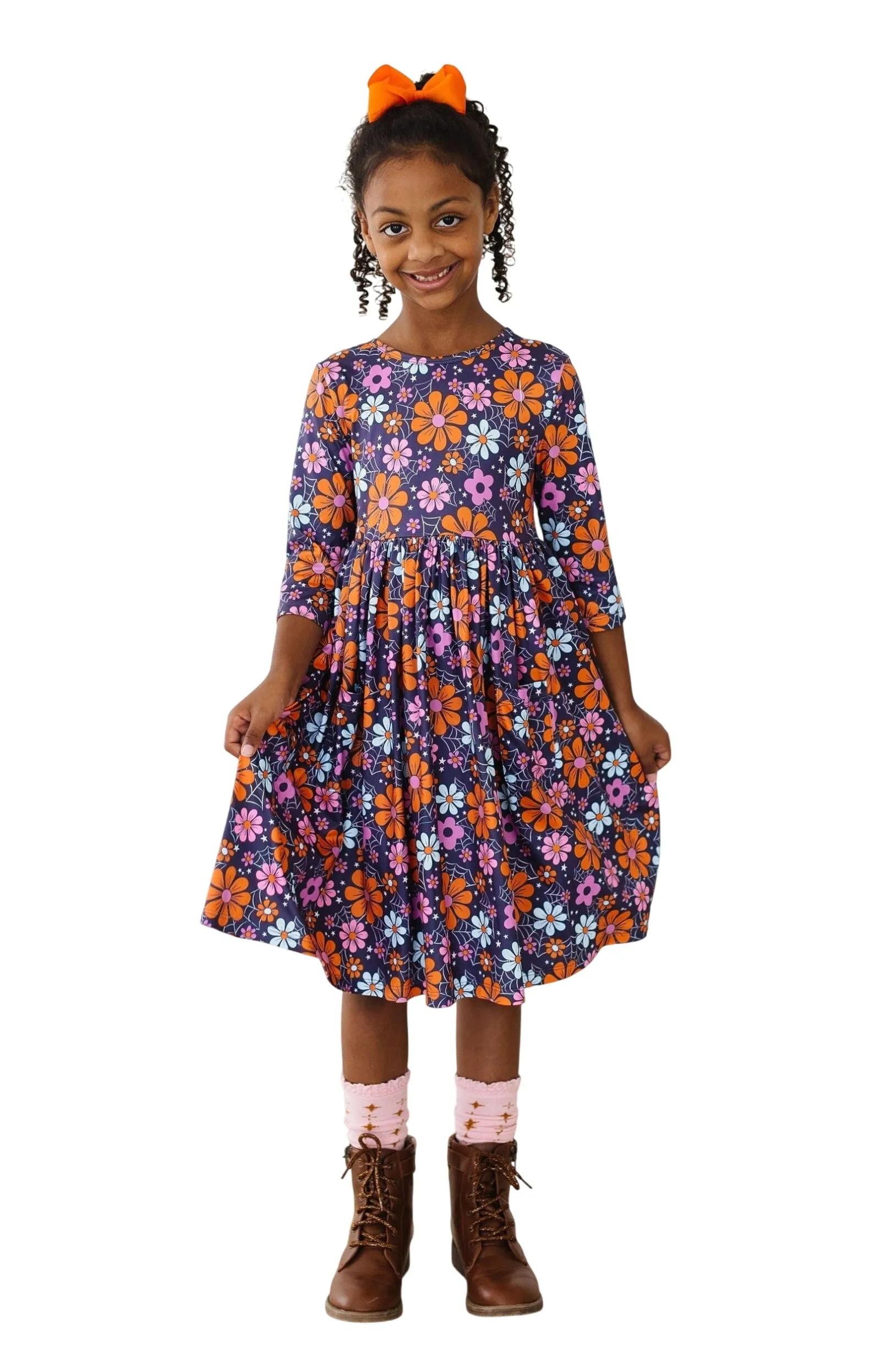 Haunted Garden 3/4 Sleeve Pocket Twirl Dress