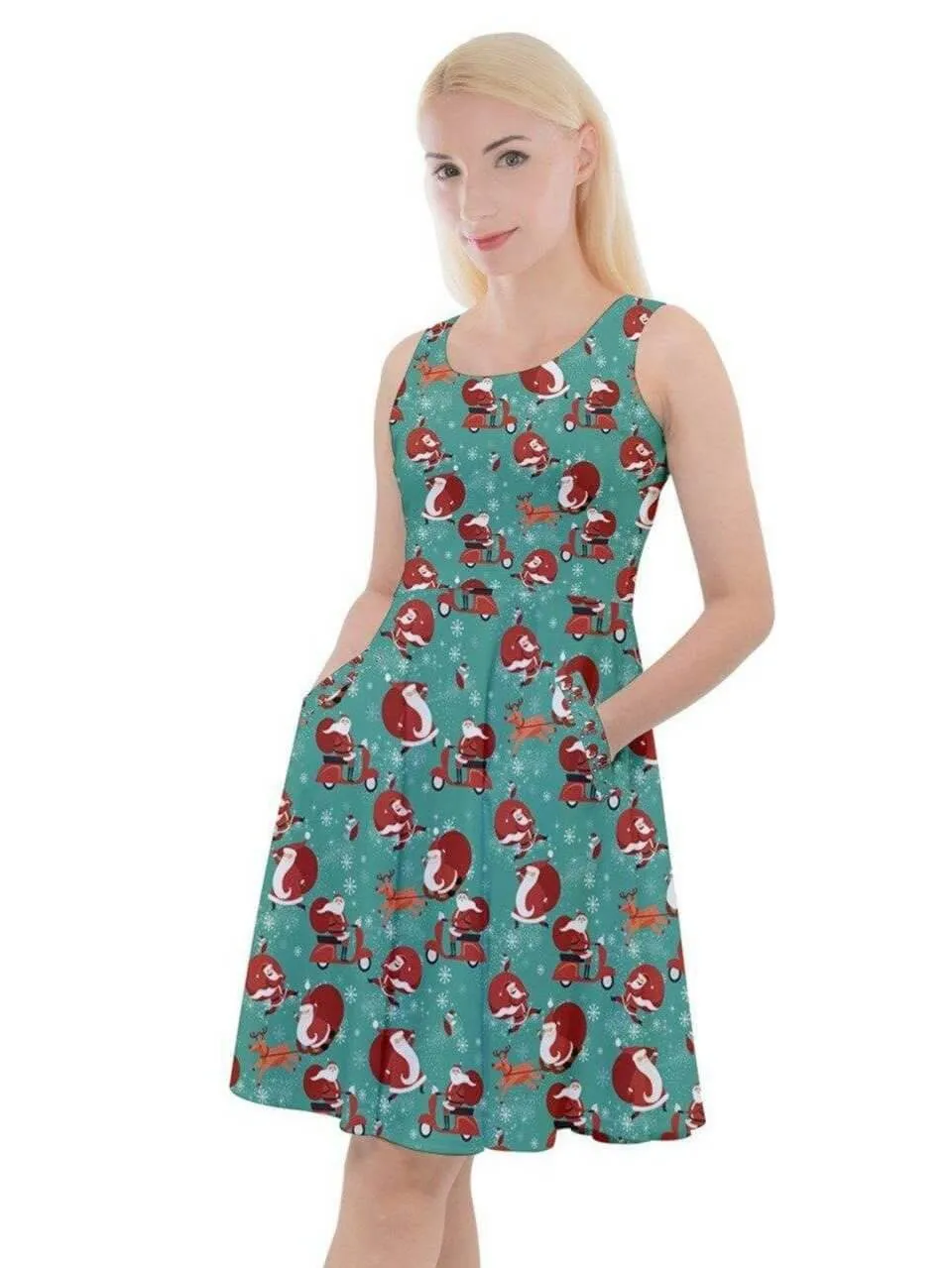 Hey Santa! Knee Length Skater Christmas Dress [IN STOCK]