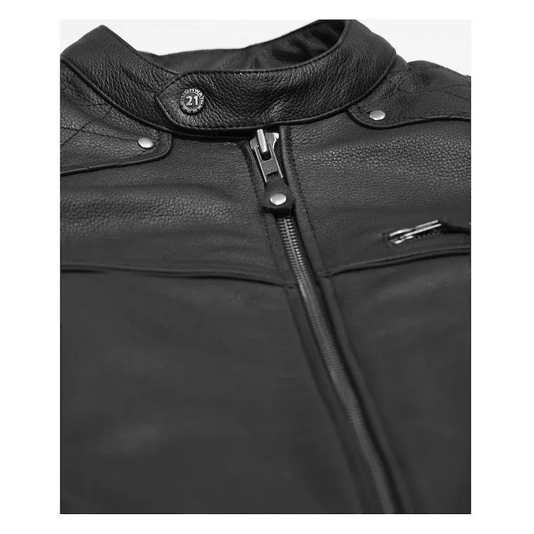 Highway 21 Gasser Men's Black Leather Jacket with Armor