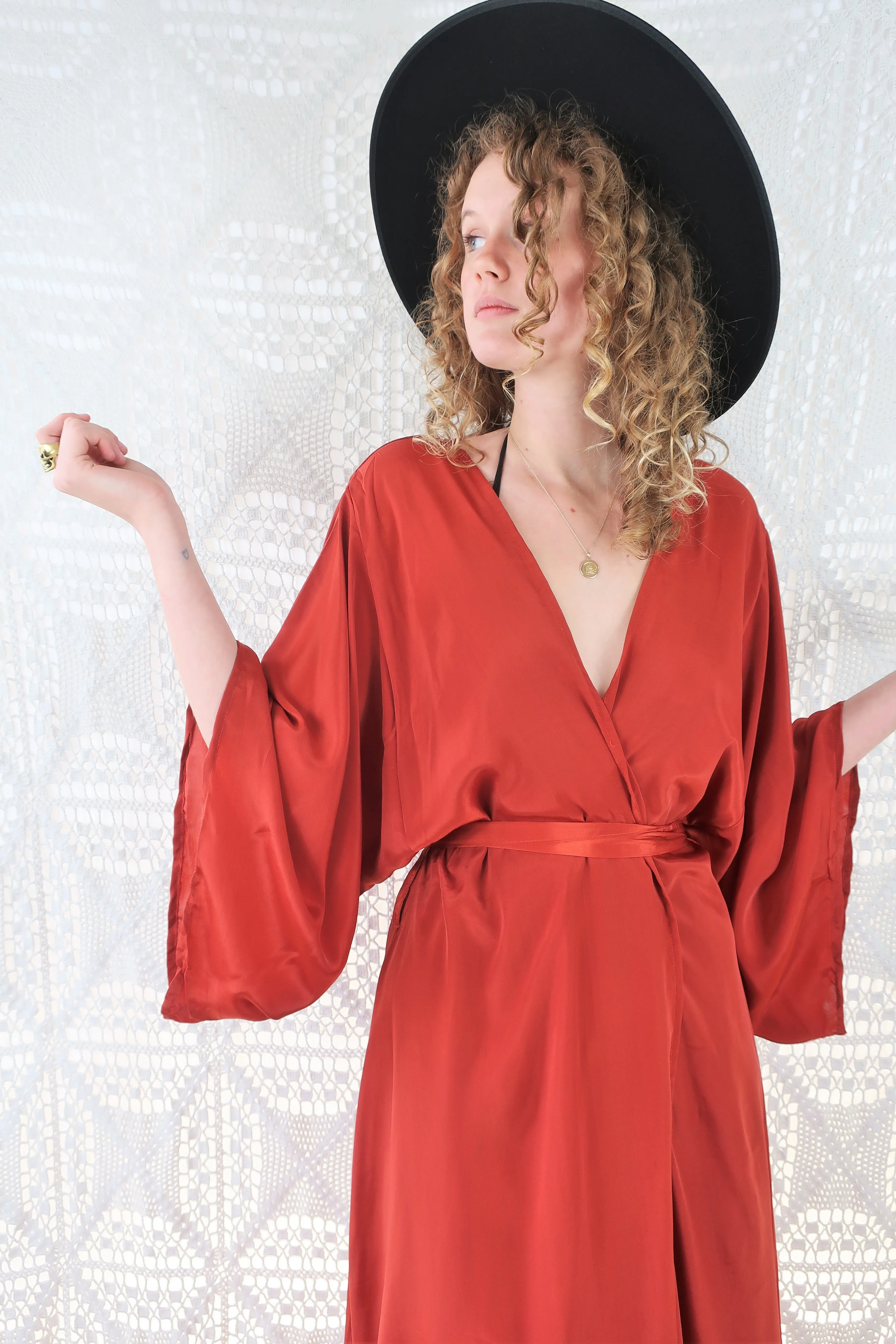 Khroma Aquaria Robe Dress in Chili Red - Free Size