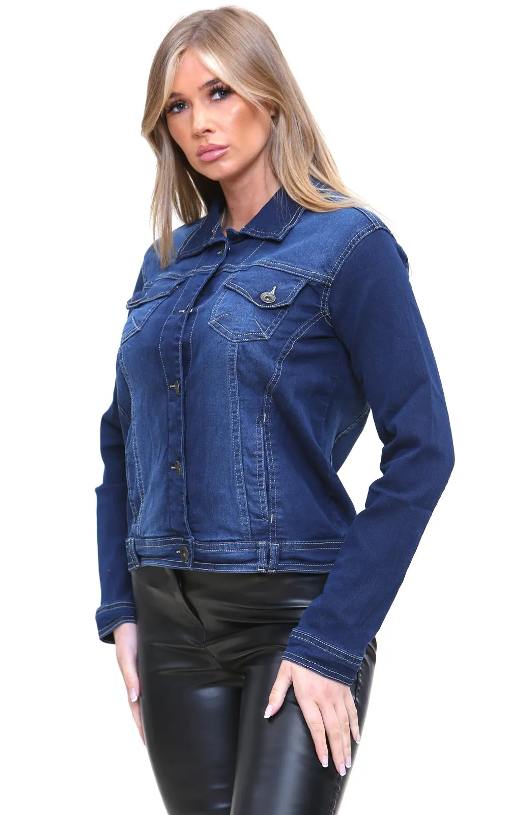 Ladies Long Sleeve Stretchable Denim Jacket