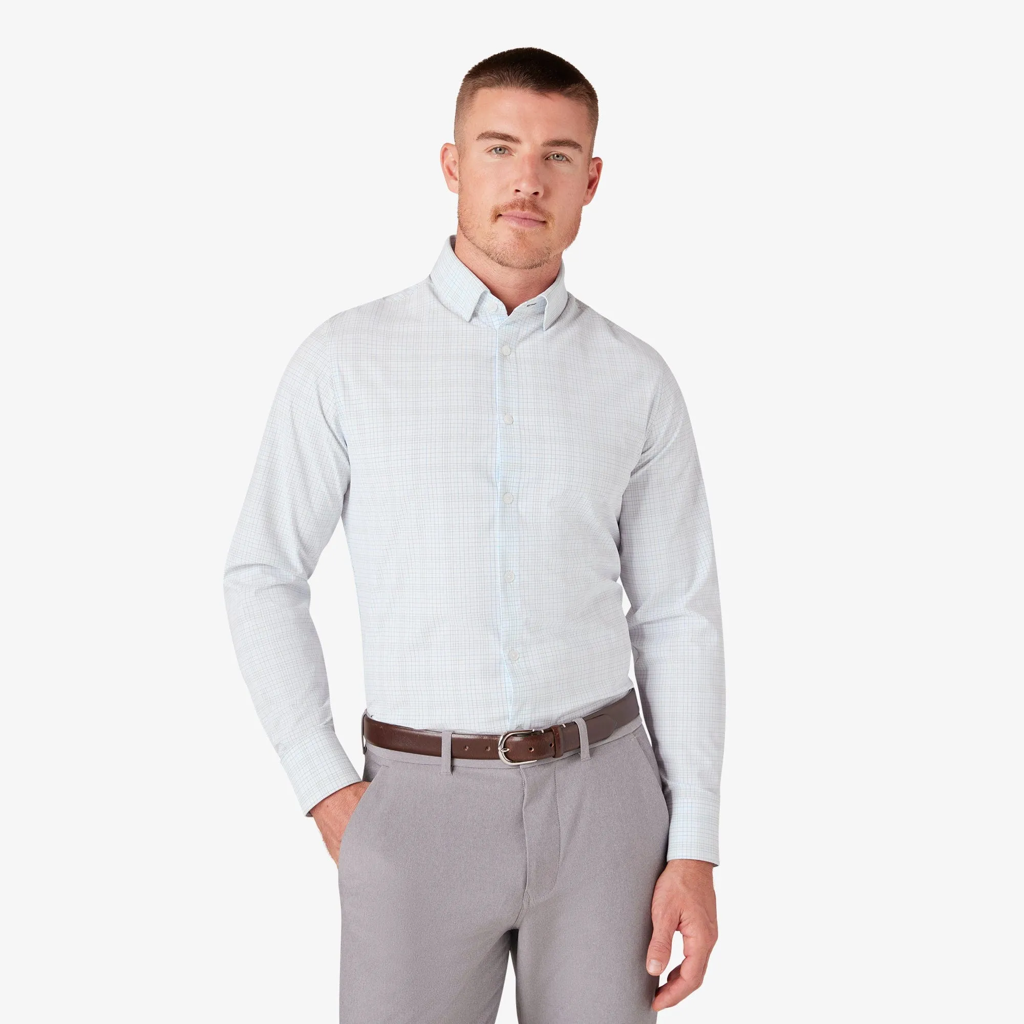 Leeward Dress Shirt- White Baja Plaid