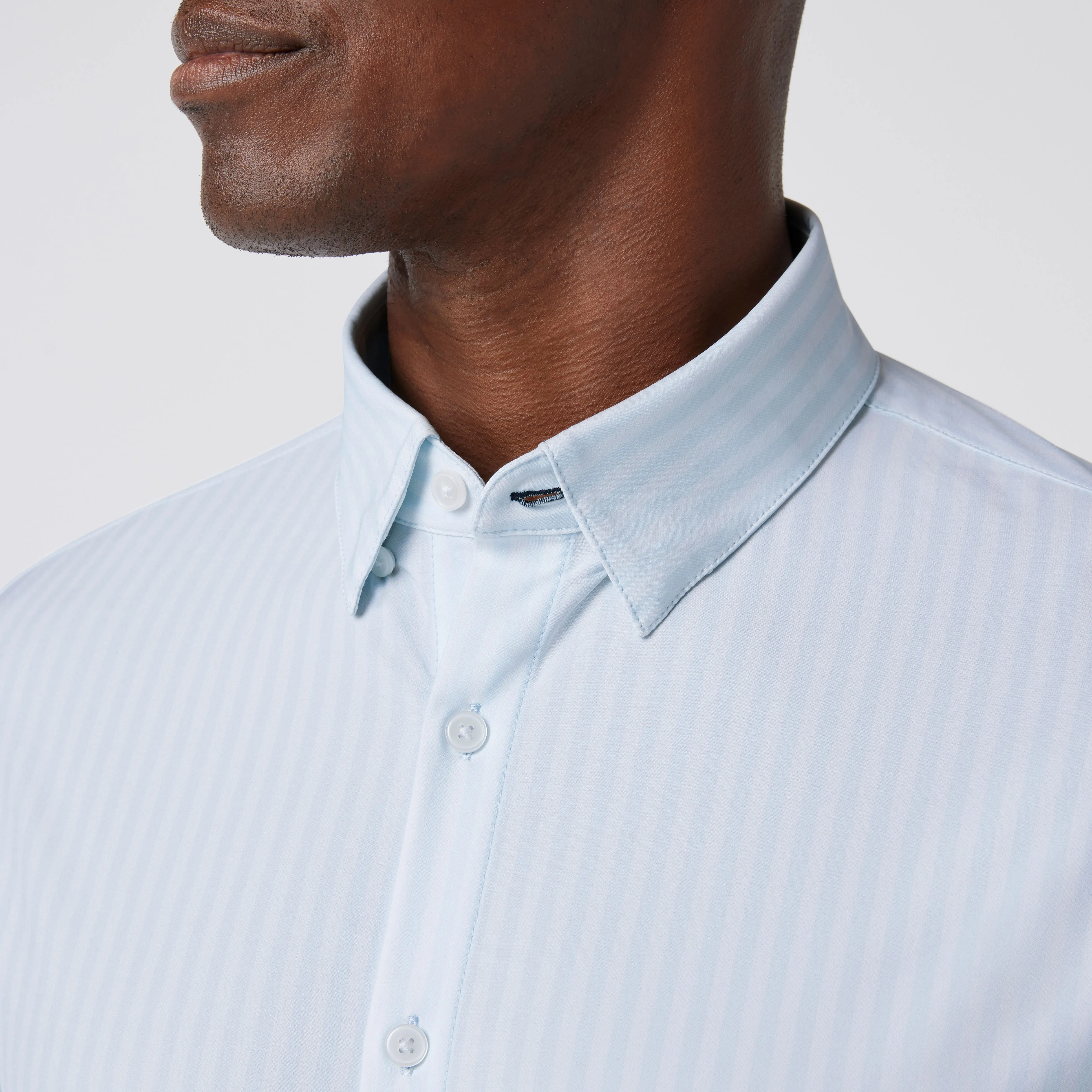 Leeward Long Sleeve Shirt Sky Herringbone