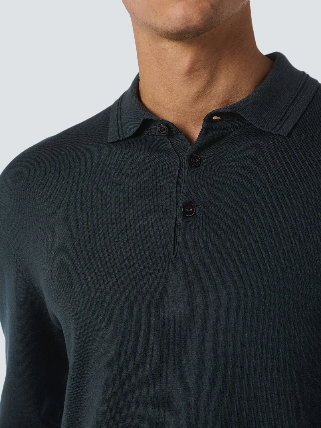 Long Sleeve Polo Pullover with Button Closure: Stylish Comfort | Night