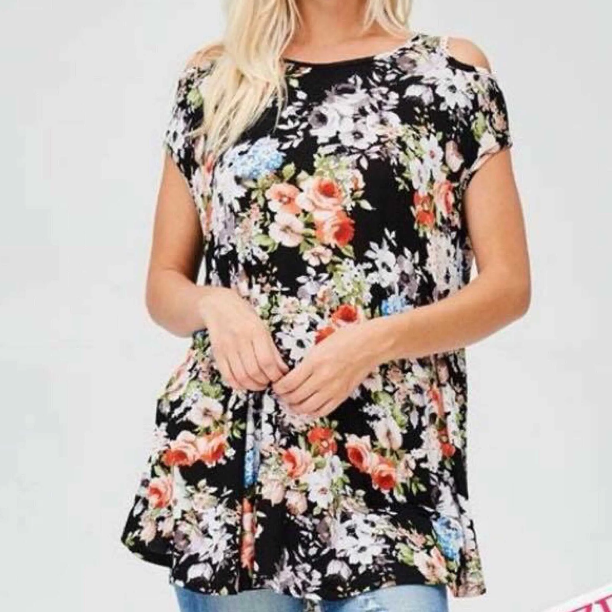 Marissa  Plus Size Cold Shoulder Top