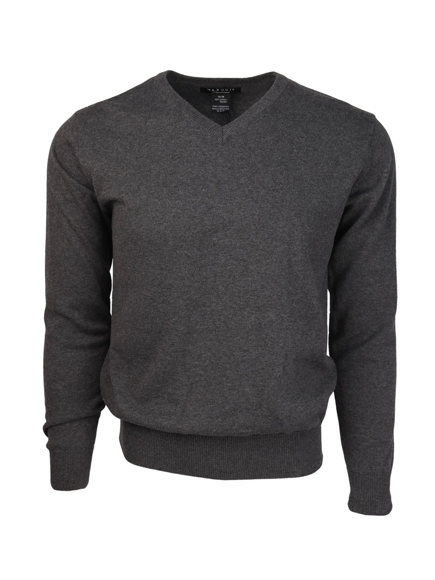 Marquis Men's Modern Fit Solid V-neck Cotton Sweater